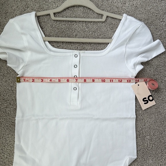 SO White Ribbed Bodysuit Size M - Picture 3 of 6